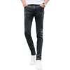 Herenjeans Middelhoge ritssluiting met knoopzakken Heren Slim Fit potlood-denimbroek Streetwear