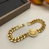 Braccialetti spessi in oro vintage da donna per uomo Catene in lega di corda unisex Bracciale con ciondolo corto Designer Ritratto Benedizioni Catene da polso Gioielli di moda Athleisure