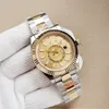 Luxury Watch for Men All Gold Color Watches High Quality Automatic 2813 Movement Watches 904l Rostfritt stål Lysande safirvattentäta armbandsur Montre