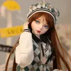 1/3 BJD Doll 60cm Fashion preppy girl dolls Designer makeup Including Hair Eyes Clothes 31 Movable joint Birthday Gift Toy 240301