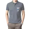 Polos pour hommes Vêtements de golf Hommes Bleu Iron Cross Polo T-shirt pour