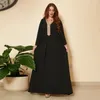 Ethnic Clothing Ramadan Autumn And Winter Islamic Middle Eastern Muslim Fashion Lace Style Southeast Asian Women's Dress With Large Swing
