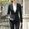 Suits Elegant Women Pant Suits Formal Uniform Office Lady Business Work Jacket Suit Female 2 Piece Pants Blazer Set Clothes 4XL 2021