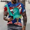 T-shirt da uomo 3D bandiera americana stampata T-shirt Uomo Donna Moda Casual Cool manica corta O-Collo T-shirt Top L240304