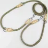 Riemen Multifunctionele riemen voor twee honden Nylon dubbele riem P-ketting Halsband Verstelbaar Lang Kort Hondentrainingslijnen Vastgebonden hondentouw