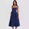 Longue nouvelle jupe d'été française robe Style palais Dopamine portant sangle robe fille 5L808