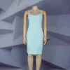 Conception moderne africaine maille bleue brodée col en V profond jupe grande taille avec jupe intérieure robe pour femme afro-américaine 240220