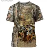 Camisetas para hombres Camiseta casual de verano para hombre Camiseta con estampado 3D de camuflaje de la selva Caza de patos Camisetas divertidas de moda Harajuku L240304