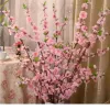 Sztuczna wiśniowa sprężyna śliwkowa Peach Blossom Branch Silk Flower Tree na przyjęcie weselne White czerwony żółty róż 5 kolor 2024304