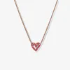 المعلقات PAN S925 Sterling Silver Valentine Necklace Love Heart Heart Princess Women's Jewelry Carm Associory Rose Gold Fashion