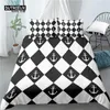 Set di biancheria da letto Home Living Luxury 3D Anchor Plaid Stampa 2/3 pezzi Comodo copripiumino Federa Queen e King Formato EU/US/AU