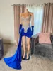 Party Dresses Velvet Royal Blue Diamond Short Prom Black Girls Sexy Birthday African Mini Cocktail Homecoming