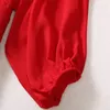 Robes décontractées Robe rouge avec un sentiment de luxe 2024 Femmes d'été Col rond Minceur Tempérament Banquet léger haut de gamme