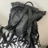 MBTI Goth Y2k sacs à dos pour femmes noir Punk Rivet chaîne écoliers sac en cuir Pu croix squelette mode femme sacs à dos 240223
