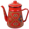 Dinnerware Sets Outdoor Water Kettle Camping Coffee Pot Enamel Heating Home Supply