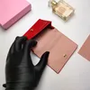 Designer korthållare läder mini kort plånbok korthållare lyx äkta läder mynt handväska kvinnor plånbok korthållare nyckelring koppling fällbar liten plånbok med låda