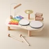 Baby aeolian klockor rattle montessori utbildningsleksaker barn musikaliska barn trumkit musikbord träinstrument 240226