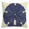 Housses de chaise Bleu corail étoile de mer rétro taie d'oreiller en lin canapé housse de coussin décoration de la maison peut être personnalisée pour vous 40x40 45x45 50x50 60x60
