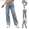 Women's Jeans Jeans Designer Luxury Top Quality Jeans Spring and TrendSetters Street Hipster Classic har tidigare sett Wide Leg Pants High midja 240304