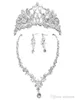 Corbeaux de mariage brillants, accessoires de mariage, bijoux de demoiselle d'honneur, ensemble d'accessoires de mariée, collier couronne, boucles d'oreilles 7241292