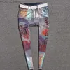 Jeans herfst winter nieuwe jeans hot stamping skniiy stretch potlood jeans plus size 3XL gratis verzending 240304