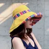 COKK женская летняя шляпа гибкая рыбацкая кепка двусторонняя шляпа от солнца женская с широкими полями богемная шляпа от солнца пляжная шляпа кепка отпуск новый 2275В