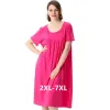 Abiti Abito estivo femminile Nuovo Plus Size Indumenti da notte allentati Camicia da notte Comoda camicia da notte in cotone Camicia da notte a maniche corte da donna 2xl7xl