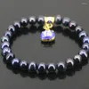 Link-Armbänder Charms natürliche schwarze Süßwasserperlen für Frauen Goldfarbe Cloisonné 7-8 mm Armreif Hochzeiten Schmuck 7,5 Zoll B3118