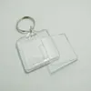 Wholes رخيصة فارغة أكريليك مربعة بوس سلاسل المفاتيح إدراج 1 5 '1 5' 'po keyrings 2000pcs الكثير shipp337f