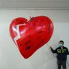 5mH (16.5ft) with blower Hanging Red Inflatable Balloon Heart With LED Strip Light For Advertising Decor Music Party Ceiling Decoration