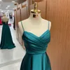 Drak Green A Line Formal Dresses V Neck Pleat Party Dress For Wedding Spaghetti Strap Special Occasion robe 240227