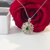 18K Multi Gold Necklace for Women Natural Emerald Diamond met diamant hangers sieraden Anillos de Bizuteria Anillos Gemstone 240227