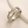 Mulheres menina elegante designer marca carta banda anéis 18k ouro prata banhado cristal aço inoxidável amor casamento jóias acesso anel fino escultura anéis de dedo