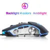 Myse Pro Gaming Mouse 3200DPI Regulowane ciche optyczne optyczne LED USB Wired Computer Myse Notebook Game Myse do Home Office Gamer