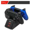 Caricatore dock per controller per gamepad per Sony Playstation 4 PS4 / PS4 Pro / PS4 Slim Gamepad Base di ricarica per stazione di ricarica per joystick