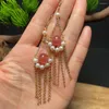 Dangle Earrings Charm Garnet Grape Long Tassel Design Earring Chinese Ancient Style Gem Hook For Women Retro Jewelry Gift