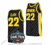 22 Caitlin Clark Jersey Iowa Hawkeyes Kadın Kolej Basketbol Formaları Siyah Beyaz Sarı