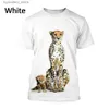 Men's T-Shirts New 3D-printed Animal Cheetah T-shirt Summer Mens Cheetah T-shirt Womens Cheetah Printed T-shirt Cheetah Round Collar Shirt L240304