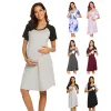 Dresses Fashion Summer Pregnant Women's Dress Short Sleeve Pajamas Maternity Clothes Breastfeeding Pregnancy Dress