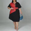 Femmes robe de grande taille imprimer à manches longues simple boutonnage lâche femme droite longueur au genou robes mode tenue décontractée été 240229