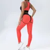 Damespak voor fitness Mesh Gymsets Damesoutfits Transparante sportlegging Set Dames Tweedelige trainingskleding Paars 240301