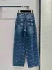 Dżinsy dżinsowe spodnie z dekoracją na guziki zamka wygodne oddychające spodnie Outdoor Dżinsy K3 240304