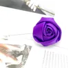 5pcs Purple Satin Rose Handmade Flower Brooch Pin Wedding Party Favor Gifts For Guests Bridesmaid Man Groomsman8796035