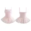 Stage Wear Enfants Filles Ballet Robes De Danse Costume Slip Intégré Avec Boutons-Pression Brillant Paillettes Tulle Tutu Jupe Robe Ballerine Tenue