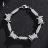 JOJO mode 3D stéréoscopique glacé fil de fer moissanite bracelet collier hommes hip hop complet CZ chaîne de tennis homme