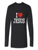 Babay, İsa'yı Seviyorum Uzun Kollu Tişört Fitness Tshirt Erkekler Gömlek Lüks Moda Camisa Maskulina Pamuk Tee S6552519