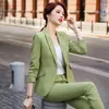 Pantaloni a due pezzi da donna Set da ufficio rosa per pantaloni da donna Completo da donna 2 pantaloni Verde Completo professionale Blazer e baggy Promozione D