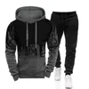 Mens Hoodie Set Europa e Estados Unidos Tamanho Grande Pulôver Splashink Impressão Tendência Longsleeved Men 240301