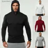 T-shirts masculins Bodybuilding Bodybuilding T-shirt à manches longues à manches longues Fitness Tracksuit Fitté