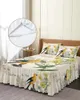 Gonna da letto Copriletto con angoli elasticizzati retrò pappagallo giallo girasole con federe Coprimaterasso